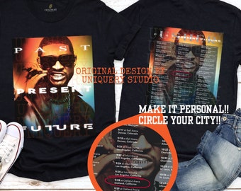 Personalized Usher Past Present Future Tour Concert Tee | Usher Tour 2024 | Usher Concert Tshirt | Usher Fan Club | Coming Home US & Europe