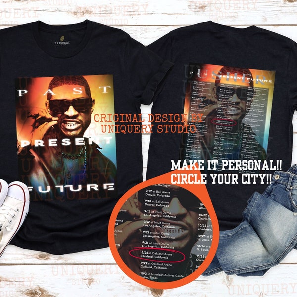 Personalized Usher Past Present Future Tour Concert Tee | Usher Tour 2024 | Usher Concert Tshirt | Usher Fan Club | Coming Home US & Europe