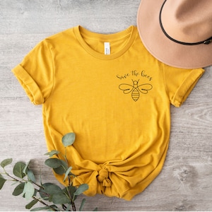 Save the Bees Shirt | Bee Tee | Gift for Bee Lover | Bee Keeper Shirt | Bee T Shirt | Pocket Bee Shirt | Earth Day Shirt | Insect Shirt