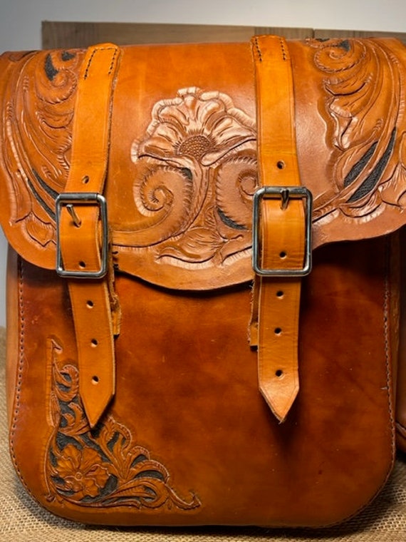 Leather Motorcycle Saddle Bags Etsy