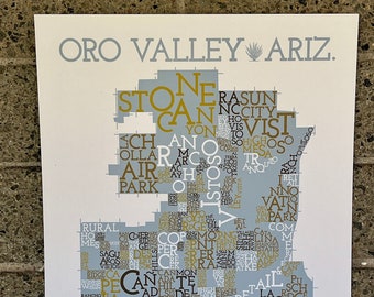 Oro Valley, Arizona, Neighborhood Map Art Print