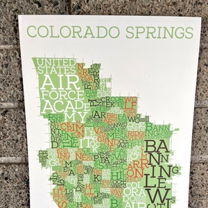 Colorado Springs, Colorado, Limites de la ville, Carte du quartier Art Print