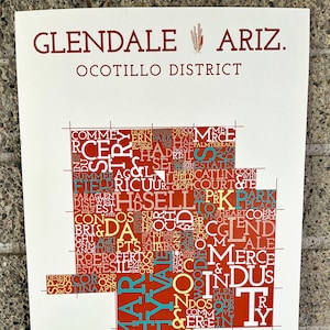 Glendale, Arizona, district d'Ocotillo (centre-ville), carte de quartier Impression artistique