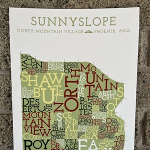 Sunnyslope, Phoenix, Arizona, carte du quartier Impression artistique