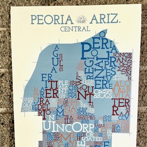 Peoria, Arizona, Central, Carte du quartier Impression artistique