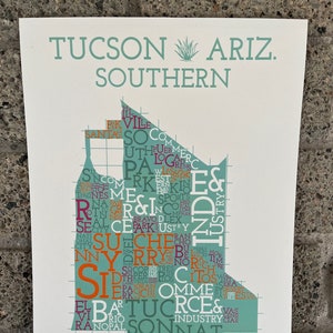 Tucson, Arizona, sud, carte du quartier Impression artistique