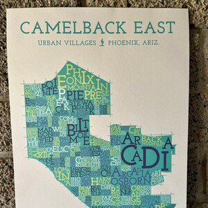 Carte du quartier de Camelback East Village, Phoenix, Arizona Impression artistique