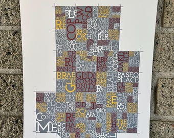 Glendale, Arizona, Barrel District (GCC), Neighborhood Map Art Print