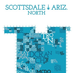 Scottsdale, Arizona, Nord, carte de quartier Impression artistique