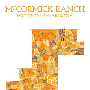 Ranch McCormick, Scottsdale, Arizona, carte du quartier Impression artistique