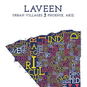 Laveen Village, Phoenix, Arizona, carte du quartier Impression artistique