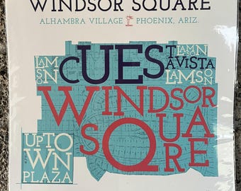 Historic Windsor Square, Phoenix, Arizona Neighborhood Map Art Print
