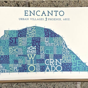 Encanto Village, Phoenix, Arizona Carte de quartier Impression artistique