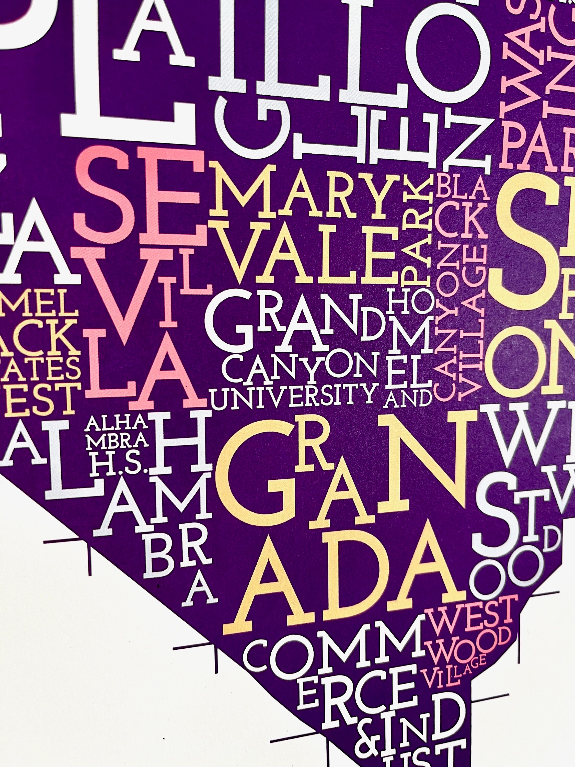 Alhambra Village (GCU), Phoenix, Arizona Neighborhood Map Art Print - Etsy