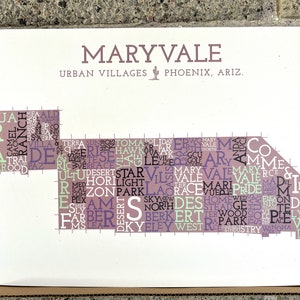 Carte du quartier de Maryvale Village, Phoenix, Arizona Impression artistique