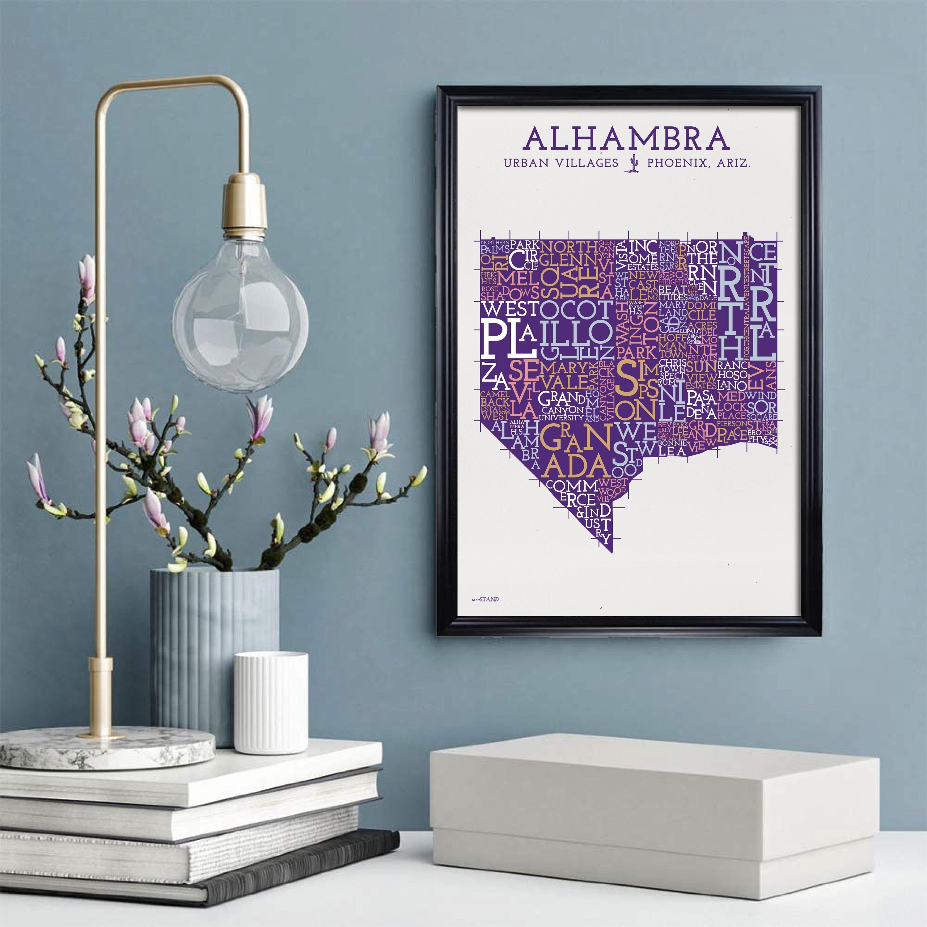 Alhambra Village (GCU), Phoenix, Arizona Neighborhood Map Art Print - Etsy