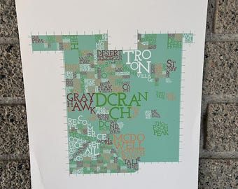 Scottsdale, Arizona, North, Neighborhood Map Art Print
