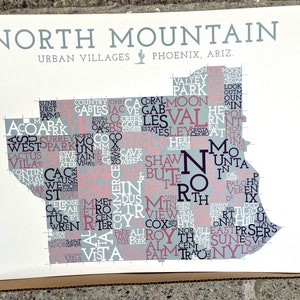 North Mountain Village (ASU West), Phoenix, Arizona, carte de quartier Impression artistique
