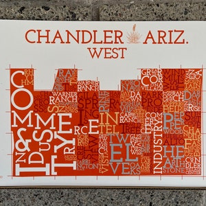 Chandler, Arizona, carte du quartier nord-est Impression artistique
