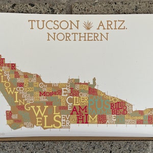 Tucson, Arizona, Nord, carte de quartier Impression artistique
