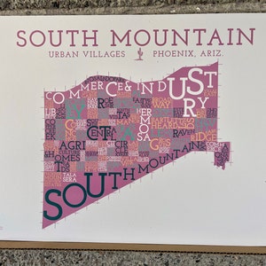 South Mountain Village, Phoenix, Arizona, carte du quartier Impression artistique
