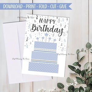 Cartão de Feliz Aniversário - Download DIGITAL - Cartão de Aniversário para Imprimir - Feliz Aniversário para Imprimir - Cartão para Imprimir - Cartão de Aniversário - Cartão de Felicitações