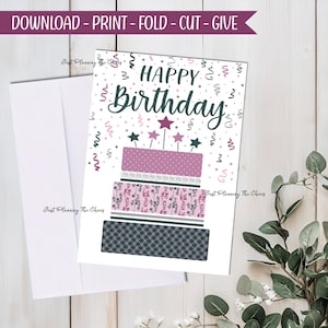 Printable Happy Birthday Card: Greeting Card + DIY Envelope (Digital Download)