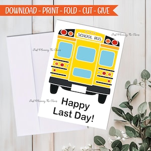 Cartão de agradecimento para motorista de ônibus - Download DIGITAL - Cartão de fim de ano letivo - Cartão para motorista de ônibus - Cartão para impressão - Download do cartão - Cartão de felicitações