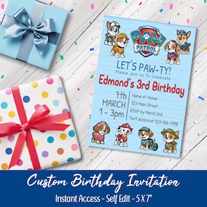 Customizable Birthday Invitation | Party Invitation | Birthday Party Invitation | Birthday Invitation | Self Edit Template | Instant Access