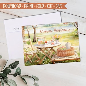 Cartão de Feliz Aniversário - Download DIGITAL - Cartão de Aniversário para Imprimir - Feliz Aniversário para Imprimir - Cartão para Imprimir - Cartão de Aniversário - Cartão de Felicitações