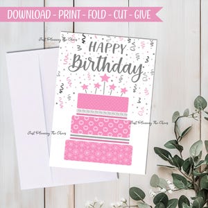 Printable Happy Birthday Card: Greeting Card + DIY Envelope (Digital Download)