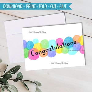 Congratulations Card - DIGITAL Download - Printable Congratulations Card - Printable Card - Printable Greeting Card - Greeting Card