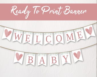 Welcome Baby Banner: Printable Baby Shower Decoration (PDF Download)