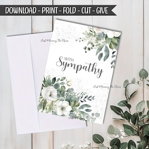 Printable Sympathy Card: Greeting Card + DIY Envelope PDF (Digital Download)
