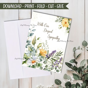 Printable Sympathy Card: Greeting Card + DIY Envelope PDF (Digital Download)