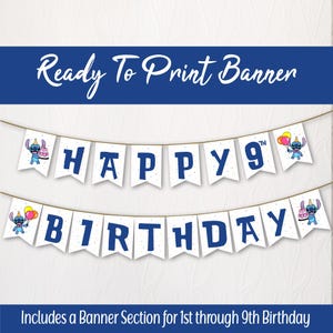 Alles Gute zum Geburtstag Banner - Printable - Sofortiger Download - Kindergeburtstag - Geburtstag Wimpelkette - Geburtstagsparty - Fertig zum Drucken - Wimpelkette