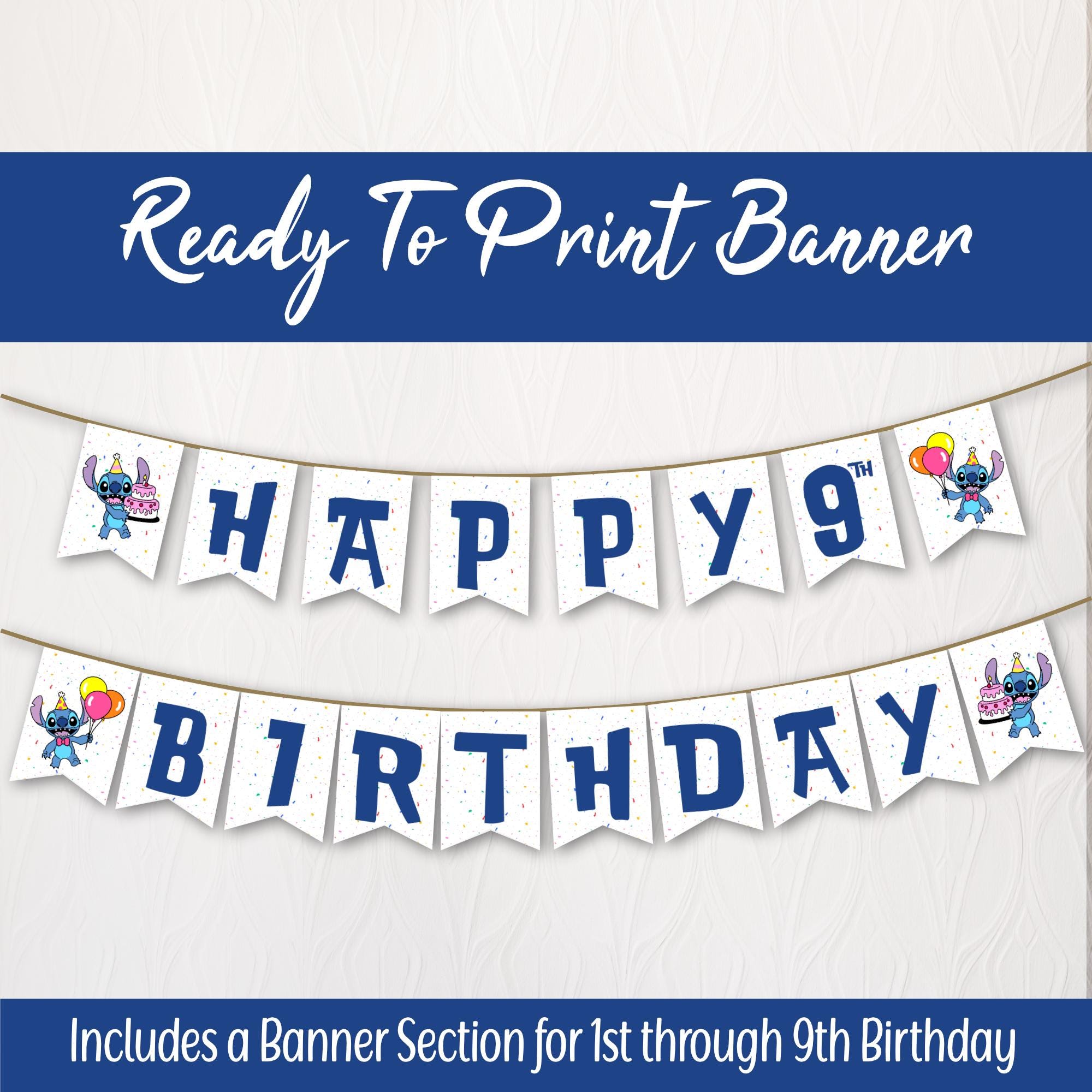 Happy Birthday Banner - Printable - Instant Download - Kids Birthday - Birthday Bunting - Birthday Party - Ready To Print - Bunting Banner