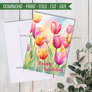 Cartão de Feliz Aniversário - Download DIGITAL - Cartão de Aniversário para Imprimir - Feliz Aniversário para Imprimir - Cartão para Imprimir - Cartão de Aniversário - Cartão de Felicitações