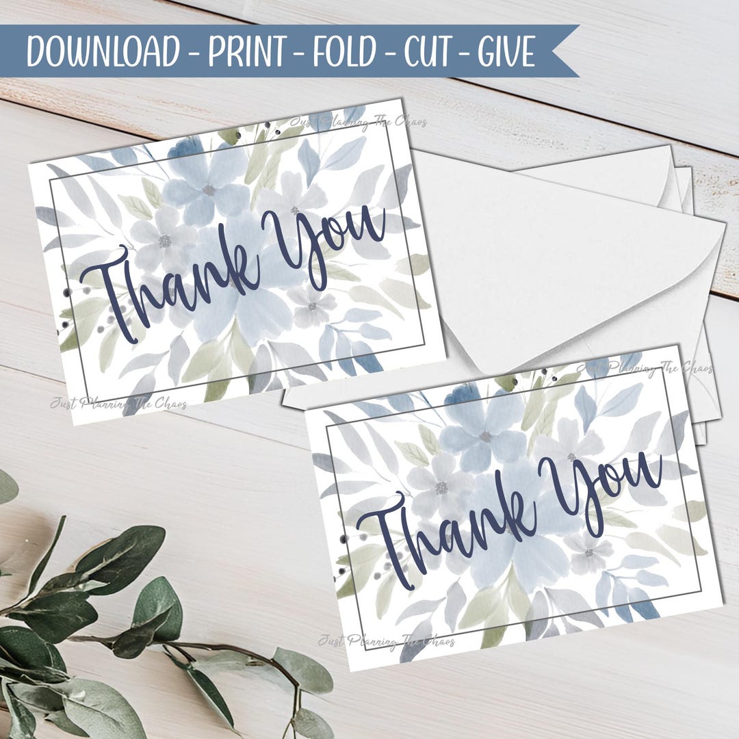 Thank You Card - Instant DIGITAL Download - Printable Thank You Card ...