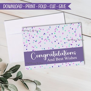 Congratulations Card - DIGITAL Download - Printable Congratulations Card - Printable Card - Printable Greeting Card - Greeting Card