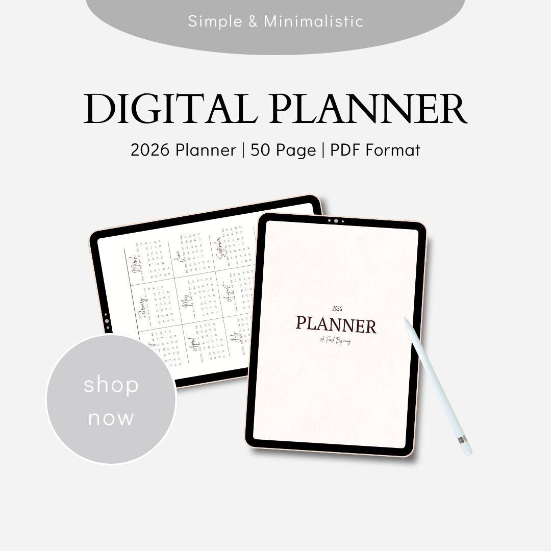 2026 Digital Planner Dated, iPad & Android Planner, Goodnotes Calendar ...