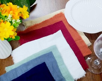 21 Colors Table Napkins, Boho Wedding Table Decor, Dinner Runners, Cotton Cocktail Cloth Napkins, Reusable Table Cloth Runners Napkins