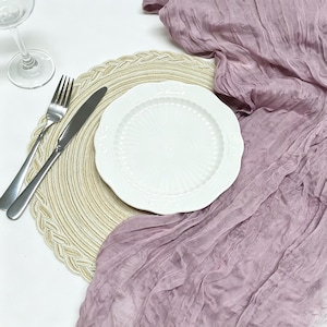 Romantic Wedding Table Runner, Light Purple Fall Table Runner, Gauze Party Runner, Cheesechoth Fabric, Party Tablel Decor