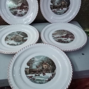 Vintage Harkerware set of 5 plates