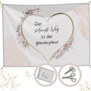 Hochzeitsherz zum Ausschneiden, Herz zum Ausschneiden Hochzeit, Standesamt Überraschung ,Bettlaken Hochzeit ausschneiden Bild 1