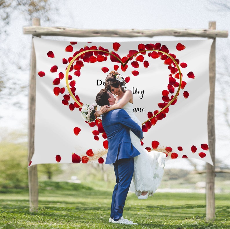 Hochzeitsherz zum Ausschneiden, Herz zum Ausschneiden Hochzeit, Standesamt Überraschung ,Bettlaken Hochzeit ausschneiden, Personalisiert Bild 5