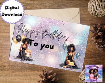 Digital birthday card, birthday card printable, printable birthday card, birthday card for her, birthday card for wife