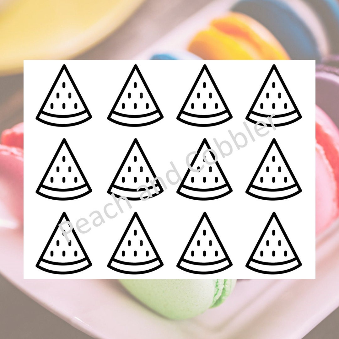 Watermelon Slice Spring Macaron Template Printable Digital Download Etsy