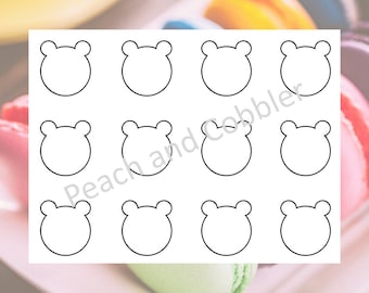 Teddy Bear head template printable digital download