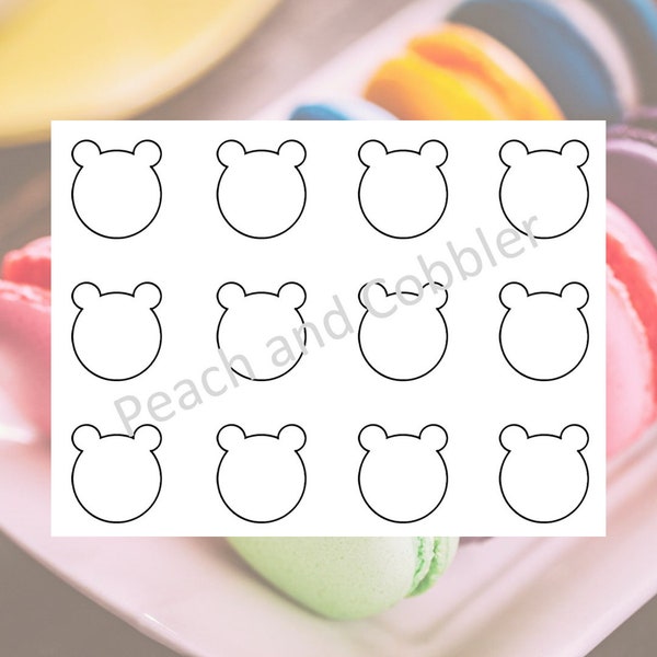 Teddy Bear head template printable digital download